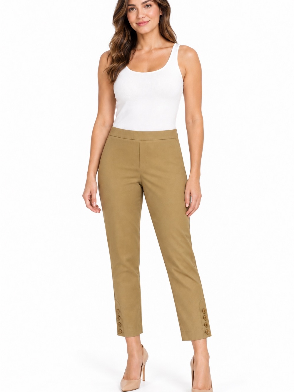 Talbots Cropped Ankle Pants in Khaki - 1103